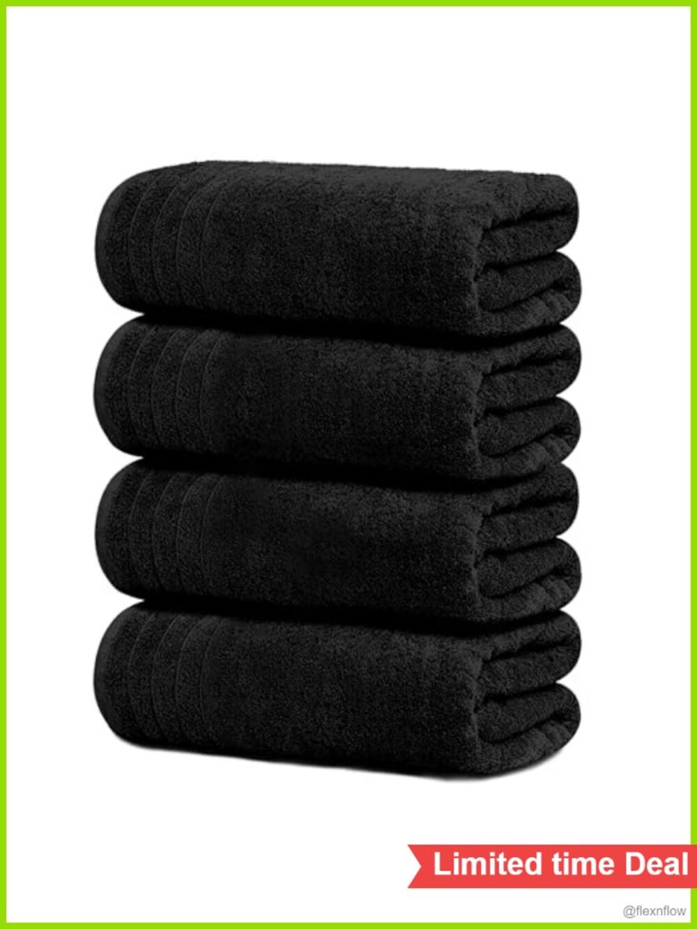 4 Piece Extra Large Bath Towels 30x60 Super Fine Cotton Lightweight Quick Dry